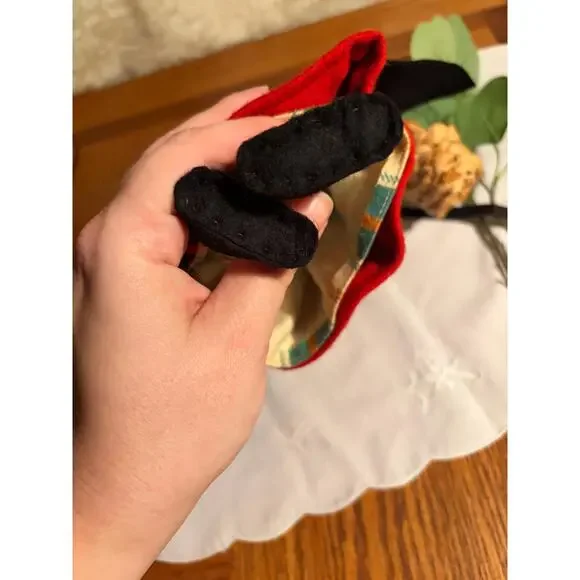 Vintage Handmade Folk Art Doll with Woven Basket - Picture 8 of 8